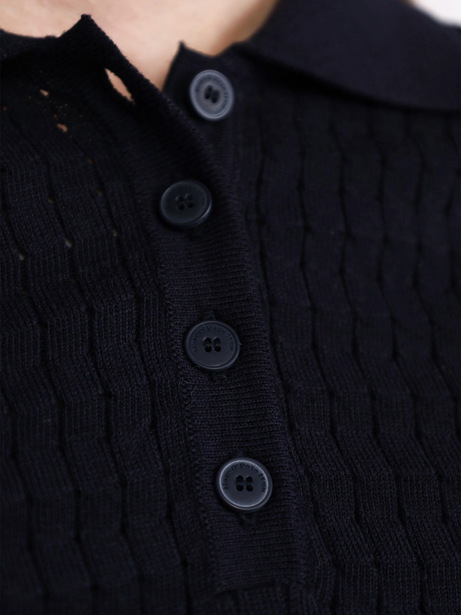 Джемпер-поло из натурального хлопка прилегающего кроя